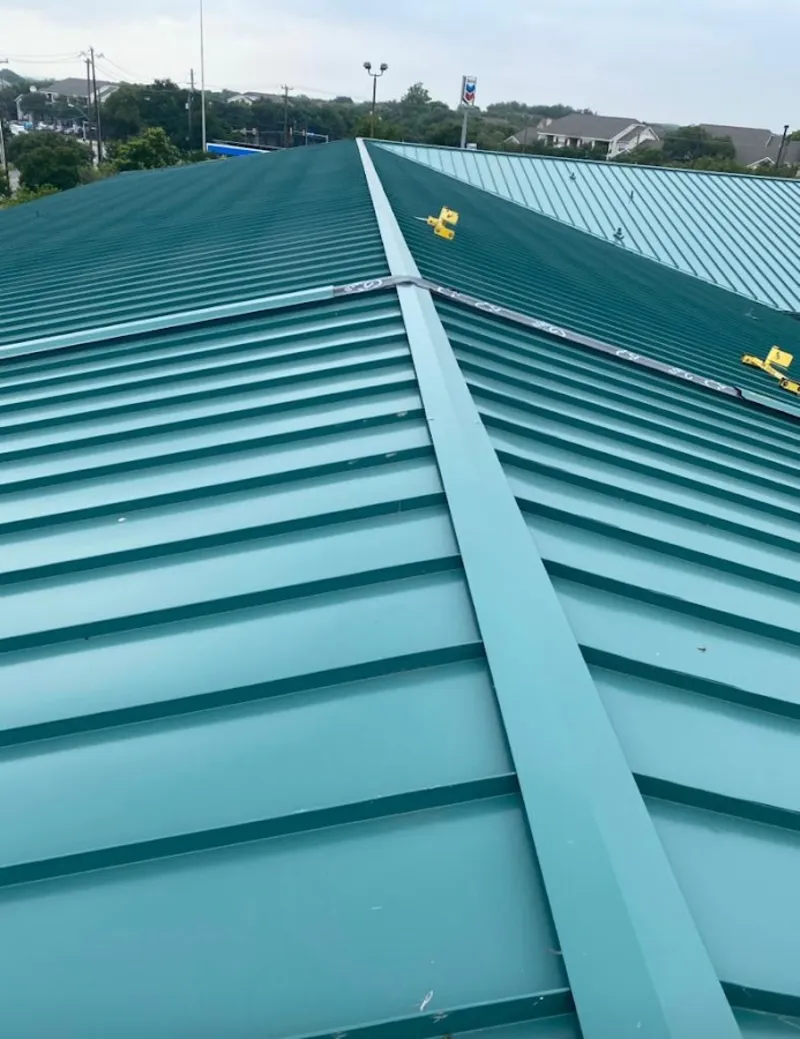 Green commercial metal roof ridge and valley for Metal Roof Repair in Waupun